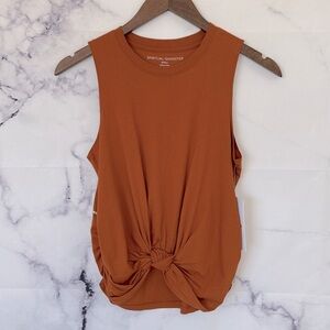 Spiritual Gangster Orange Muscle Tee